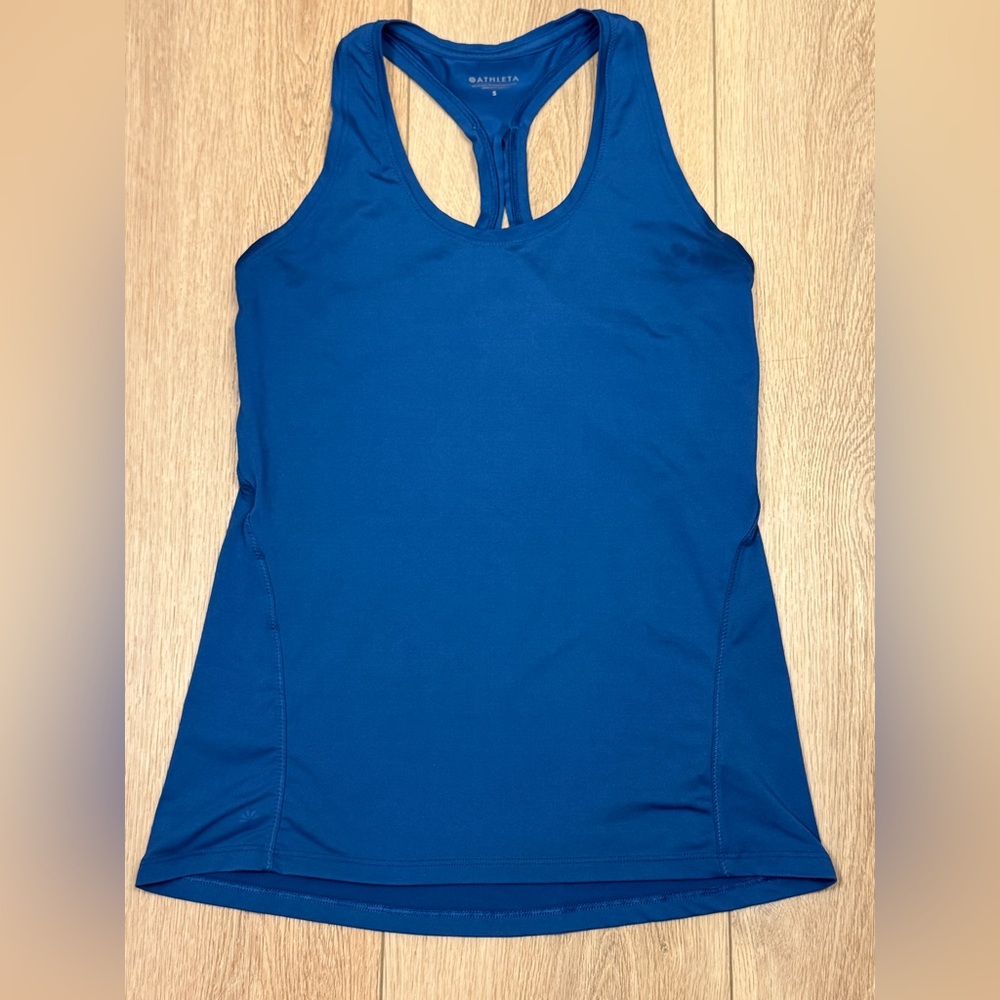 Athleta Racerback Workout Tank Size Small Flowy Blue